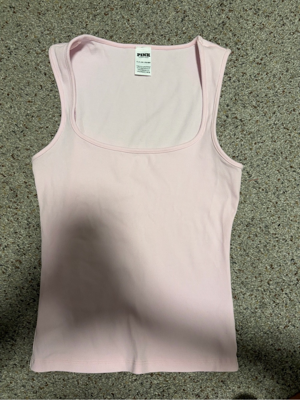 PINK Victoria's Secret Light Pink Ribbed Scoop Tank